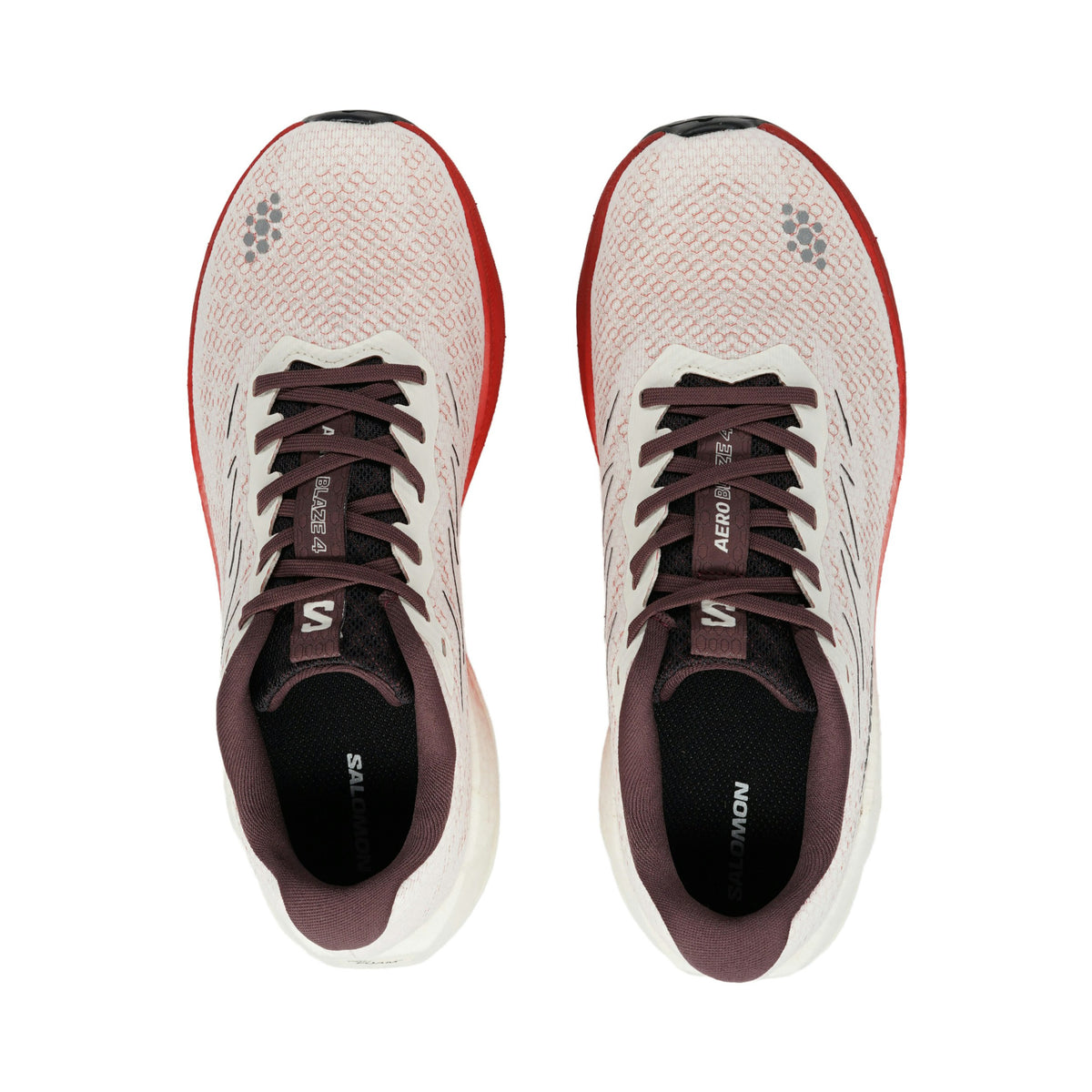 Salomon Aero Blaze 4 Women in white and red – top view with laces and insole