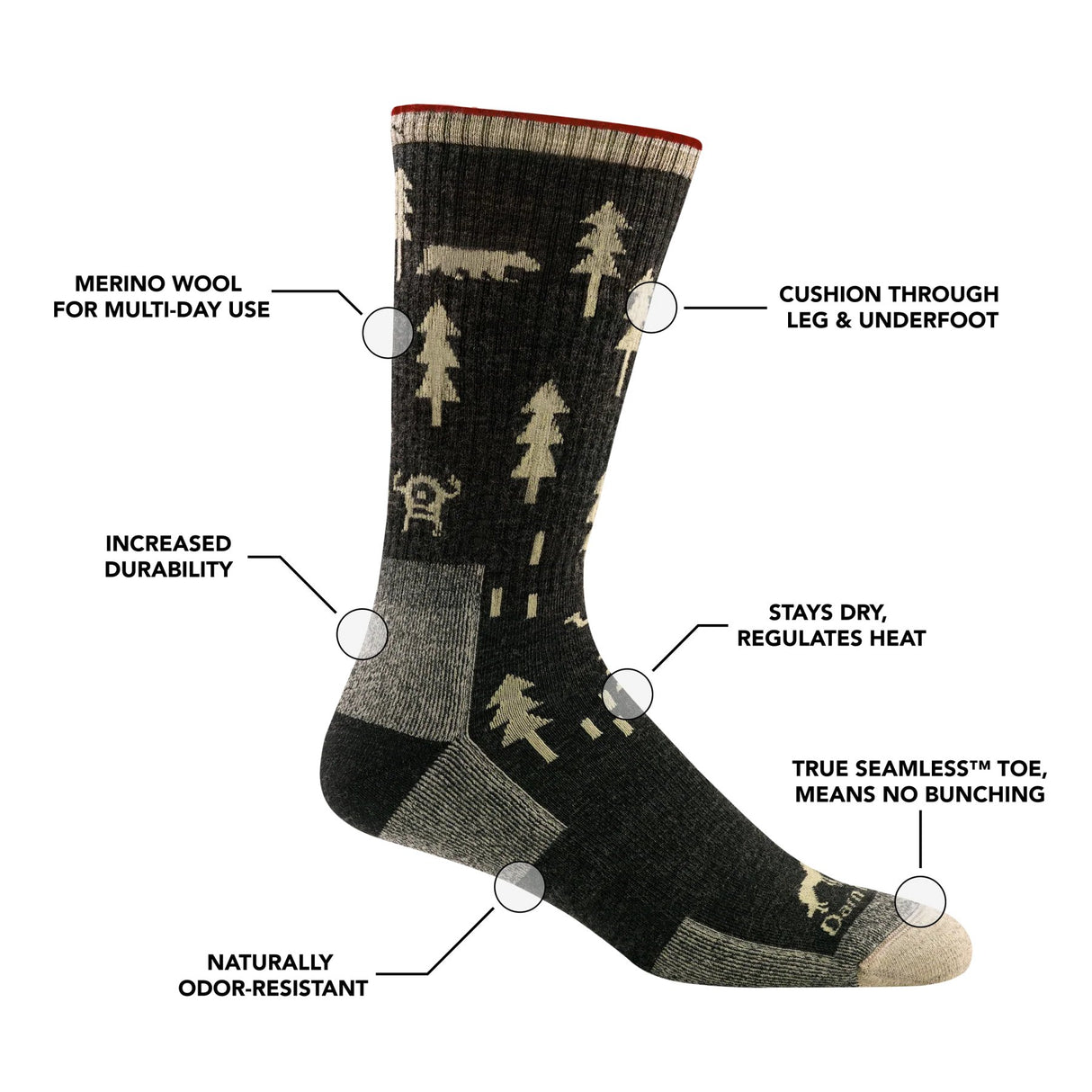 Darn Tough | 1964 ABC | Boot | Midweight | Cushion | Heren | Wandelsokken | Trail.nl