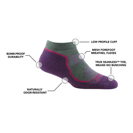 Darn Tough | 1986 Light Hiker | No Show | Lightweight | Cushion | Dames | Wandelsokken | Trail.nl