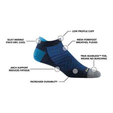 Darn Tough | 1039 Run | No Show Tab | Ultra-Lightweight | Cushion | Heren | Trailrunsokken | Trail.nl