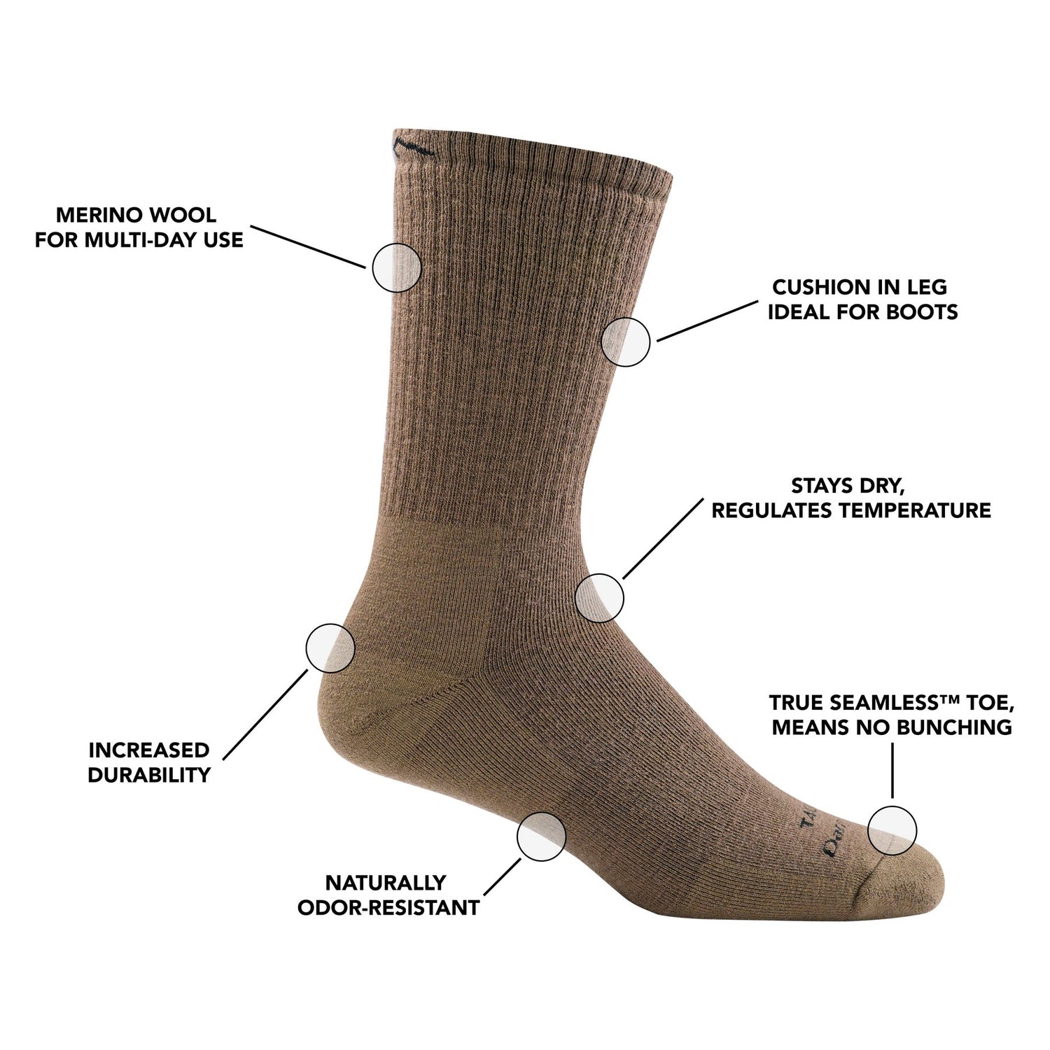 Darn Tough | T4033 Tactical | Boot Sock | Heavyweight | Full Cushion | Unisex | Wandelsokken | Trail.nl