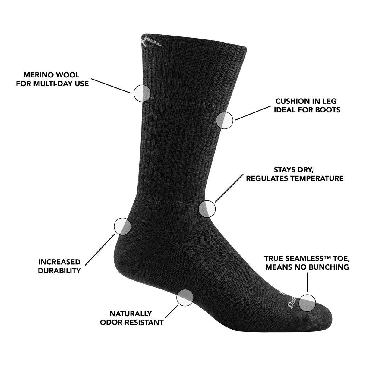 Darn Tough | T4021 Tactical | Boot Sock | Midweight | Cushion | Unisex | Wandelsokken | Trail.nl
