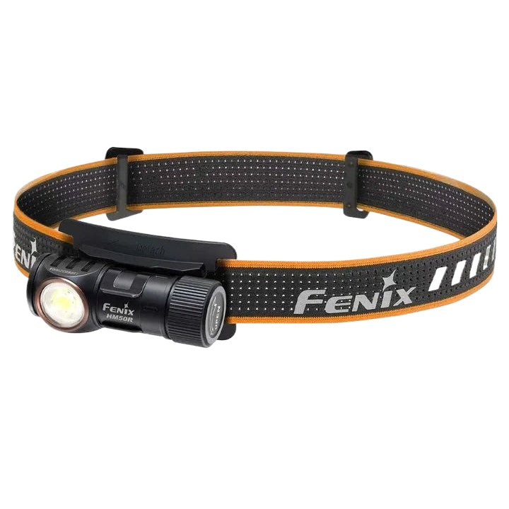 Fenix HM50R V2.0 – Lampe mit Stirnband, schräg von vorne