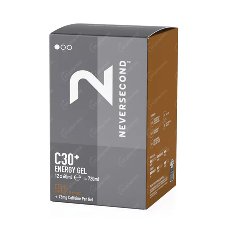 Neversecond | C30+ Energy Gel met Caffeine | 30 Gram Carbs | Trail.nl