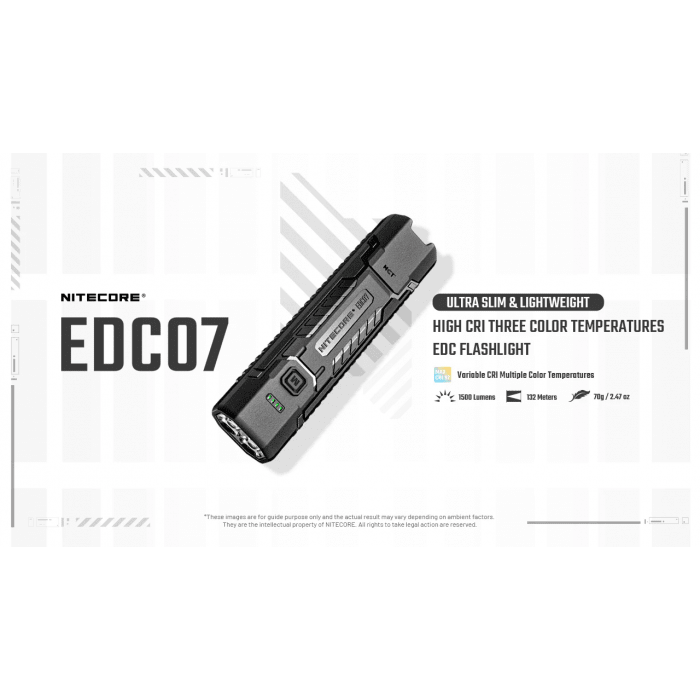 Nitecore | EDC07 | Oplaadbare Zaklamp | 1.500 Lumen | Trail.nl