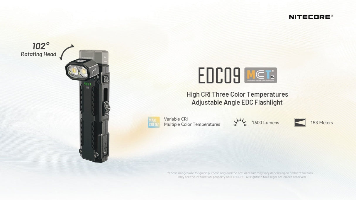 Nitecore | EDC09 | Zaklamp Oplaadbaar | 1600 Lumen - Trail.nl