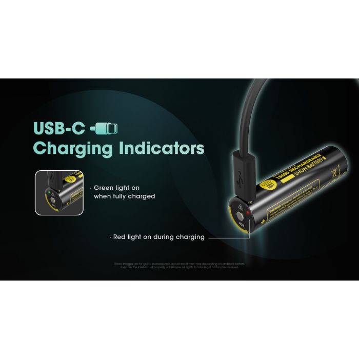 Nitecore | NL1836R | Accu 18650 | 3.6 Ah | USB - C Poort - Trail.nl