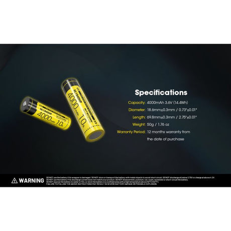 Nitecore | NL1840HP | Accu 18650 | 4.0 Ah - Trail.nl