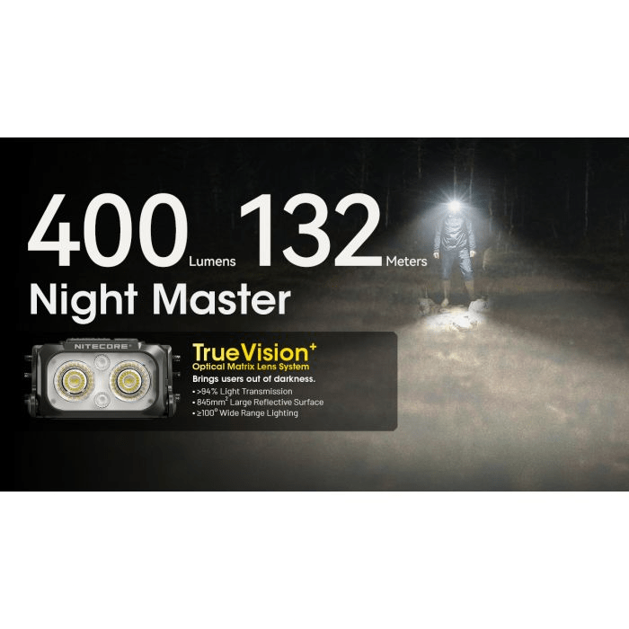 Nitecore | NU25 MCT UL | Ultralight Hoofdlamp Oplaadbaar | 400 Lumen | Trail.nl