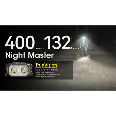Nitecore | NU25 MCT UL | Ultralight Hoofdlamp Oplaadbaar | 400 Lumen | Trail.nl