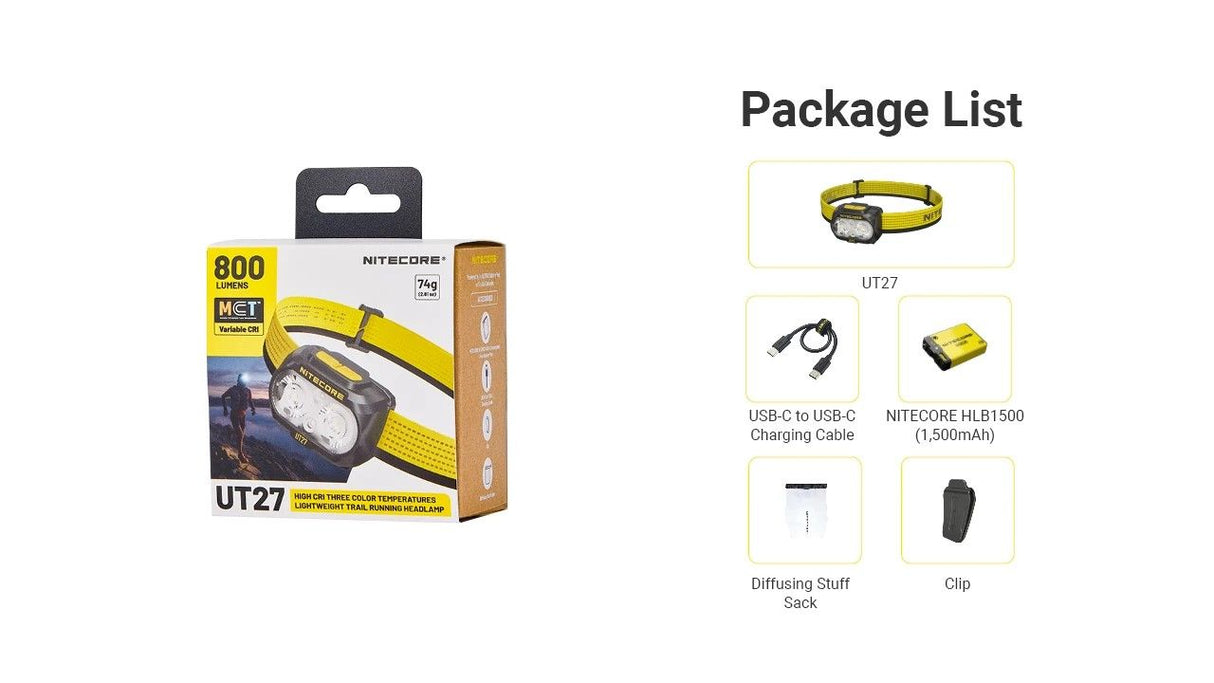 Nitecore | UT27 PRO | Hoofdlamp | 800 Lumen - Trail.nl