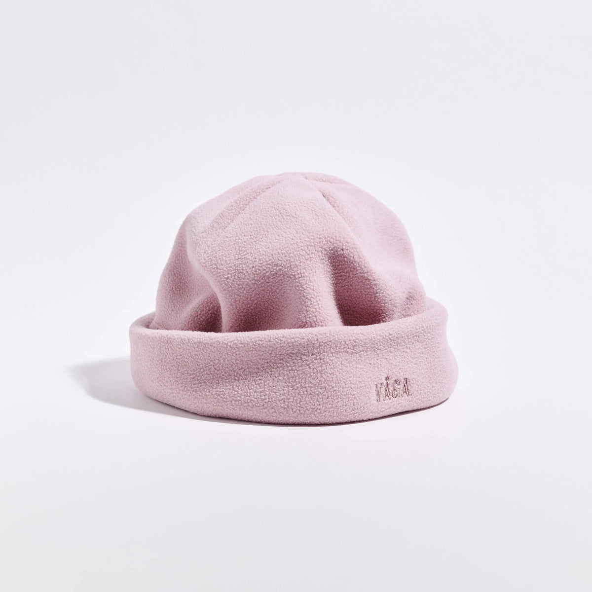 Våga Fleece Beanie in oudroze – met omgeslagen rand, vooraanzicht