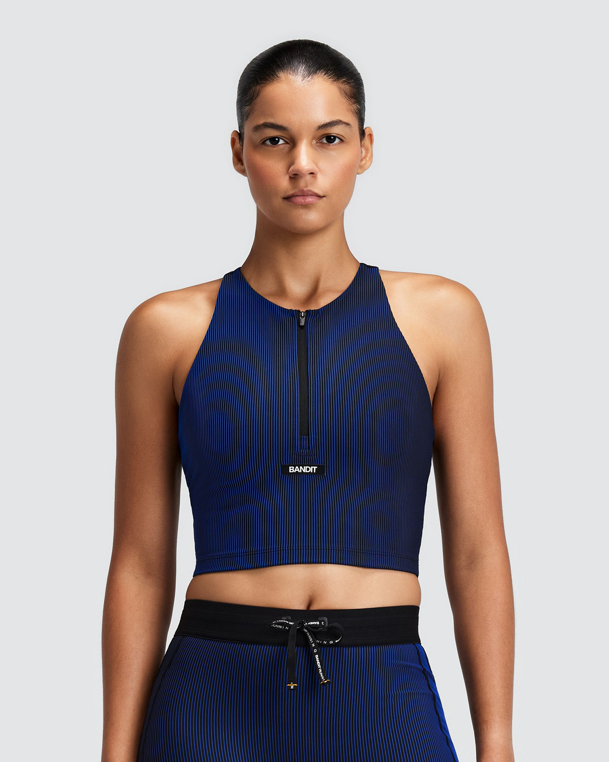Bandit Striped Cadence Zip Front T-Back Race Crop Dames