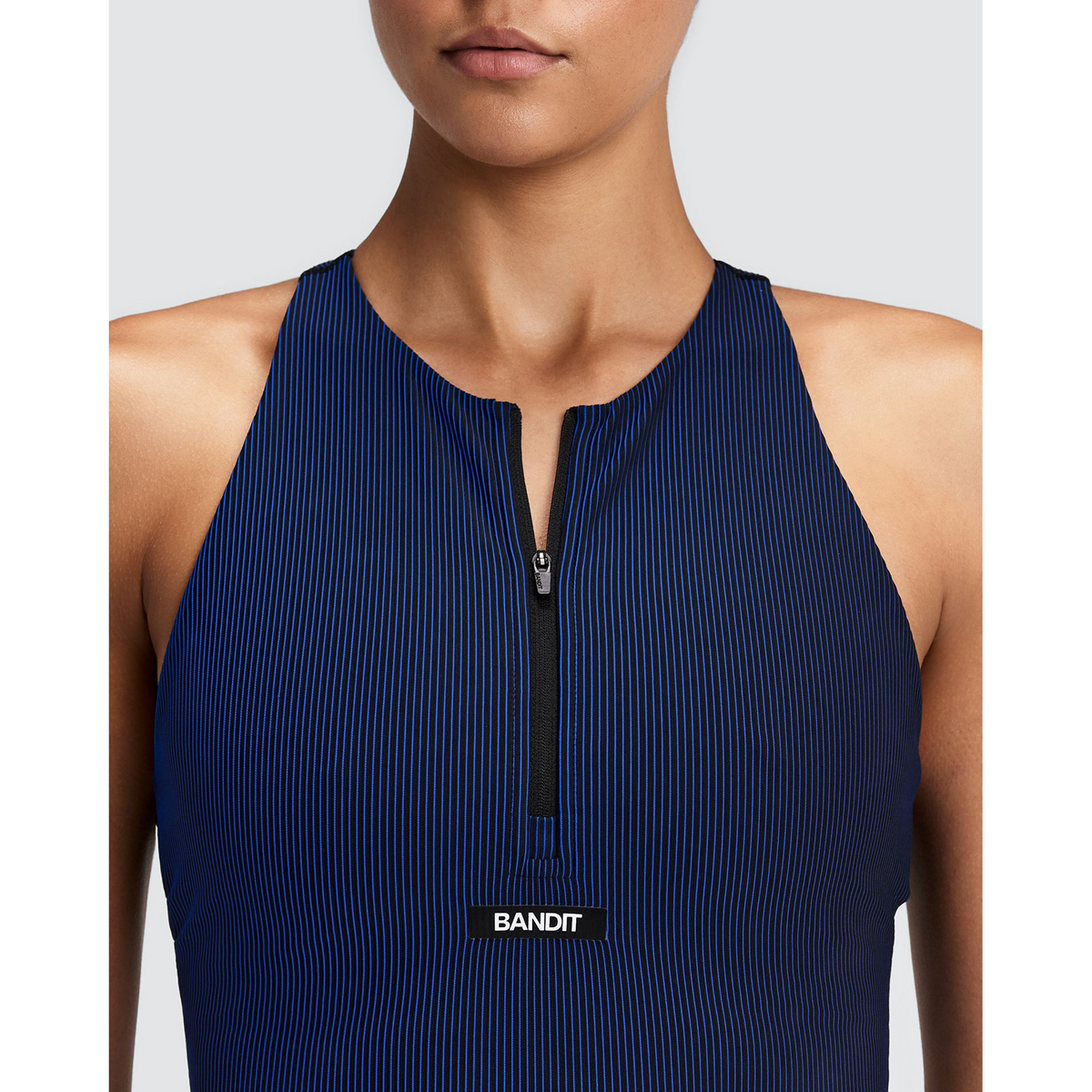 Bandit Striped Cadence Zip Front T-Back Race Crop Dames