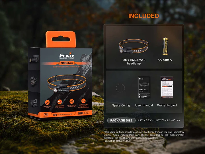 Fenix | HM23 V2.0 | Hoofdlamp | 300 Lumen | Trail.nl