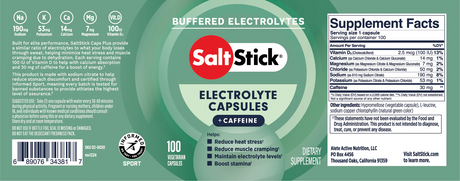 SaltStick | Elektrolyte Caps Plus | Met Caffeine | 132 mg Elektrolyten | Trail.nl
