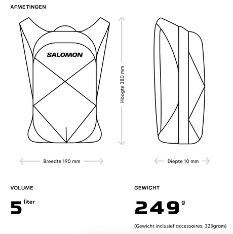 Salomon | Adv Skin 5  | Hardlooprugzak | Unisex | +2 Soft Flasks | Trail.nl