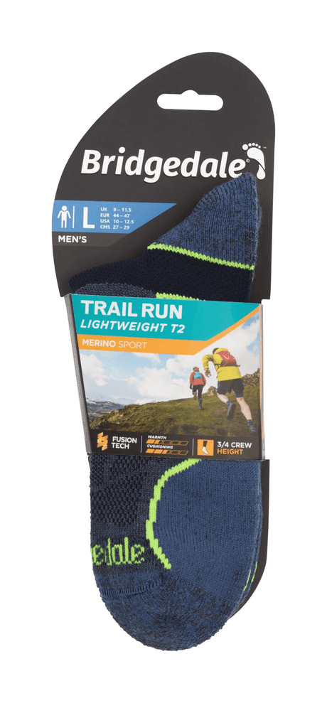 Bridgedale | T2 Merino Sport | Lightweight | 3/4 Crew | Trailsokken | Heren | Trail.nl
