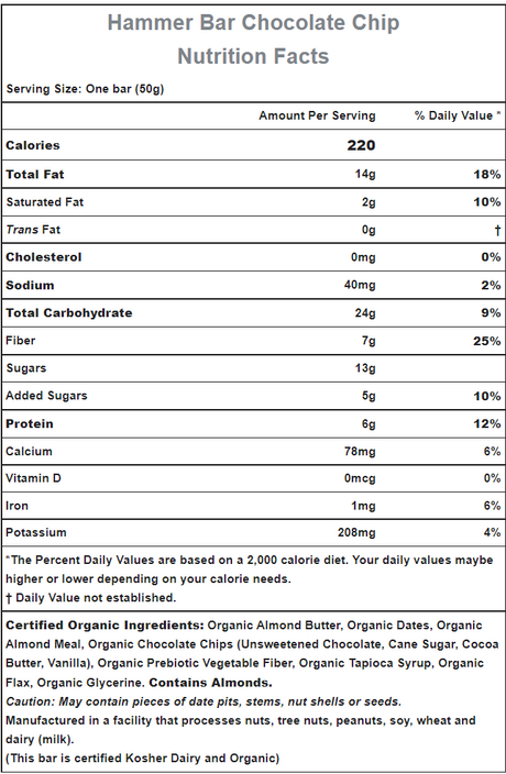 Hammer Nutrition | Raw Energy | Vegan Energybar | 27 Gram Carbs | Trail.nl