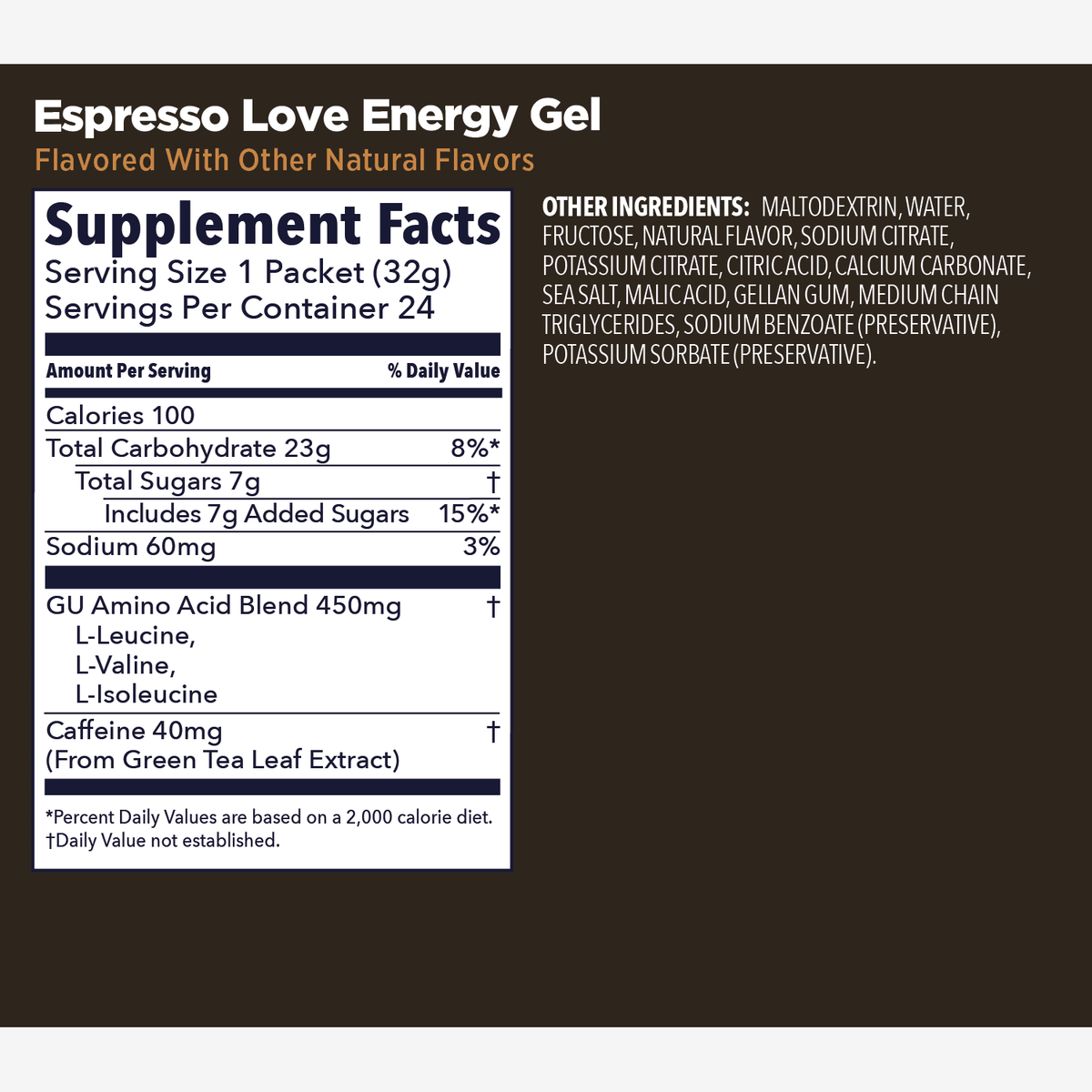 GU Original Energy + Caffeine (23g Carbs) - Trail.nl