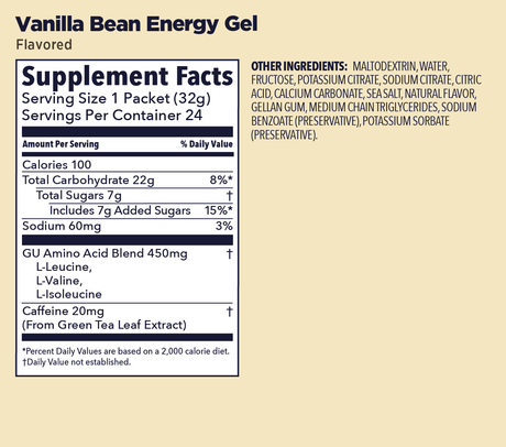 GU | Original Energy | Energy Gel + Caffeine | 23 Gram Carbs - Trail.nl