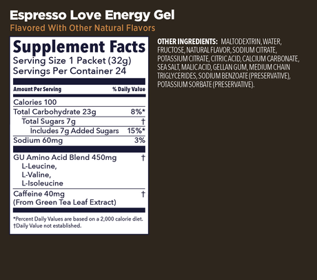 GU | Original Energy | Energy Gel + Caffeine | 23 Gram Carbs - Trail.nl