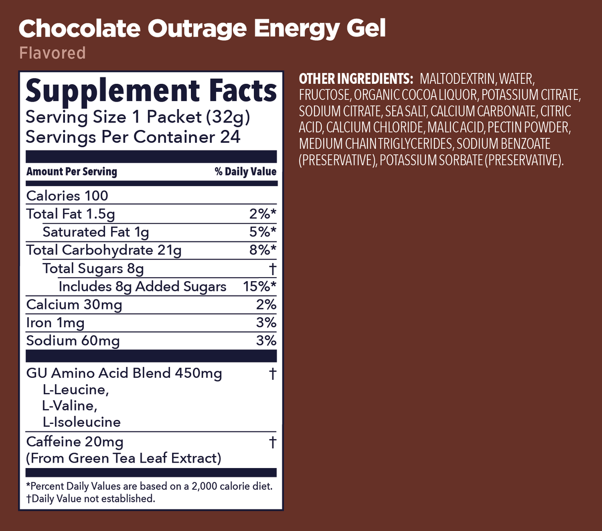 GU | Original Energy | Energy Gel + Caffeine | 23 Gram Carbs - Trail.nl