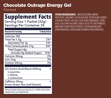 GU | Original Energy | Energy Gel + Caffeine | 23 Gram Carbs - Trail.nl