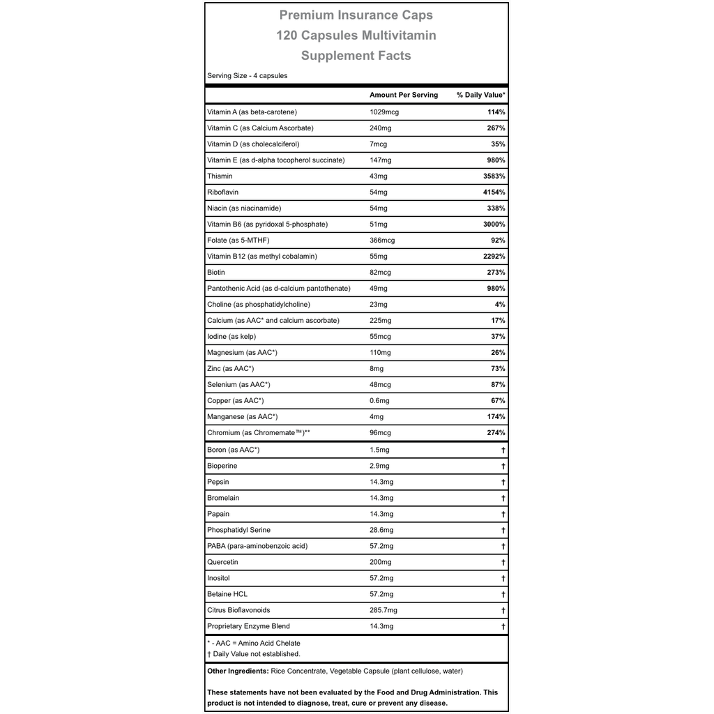 Hammer Nutrition | Daily Essentials | Premium Insurance Caps | 120 Stuks | Trail.nl