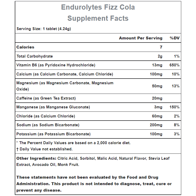 Hammer Nutrition Endurolytes FIZZ Bruistabletten (200 mg natrium) - Trail.nl