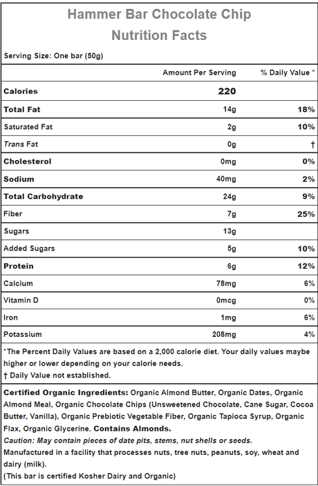 Hammer Nutrition | Raw Energy | Vegan Energybar | 27 Gram Carbs | Trail.nl