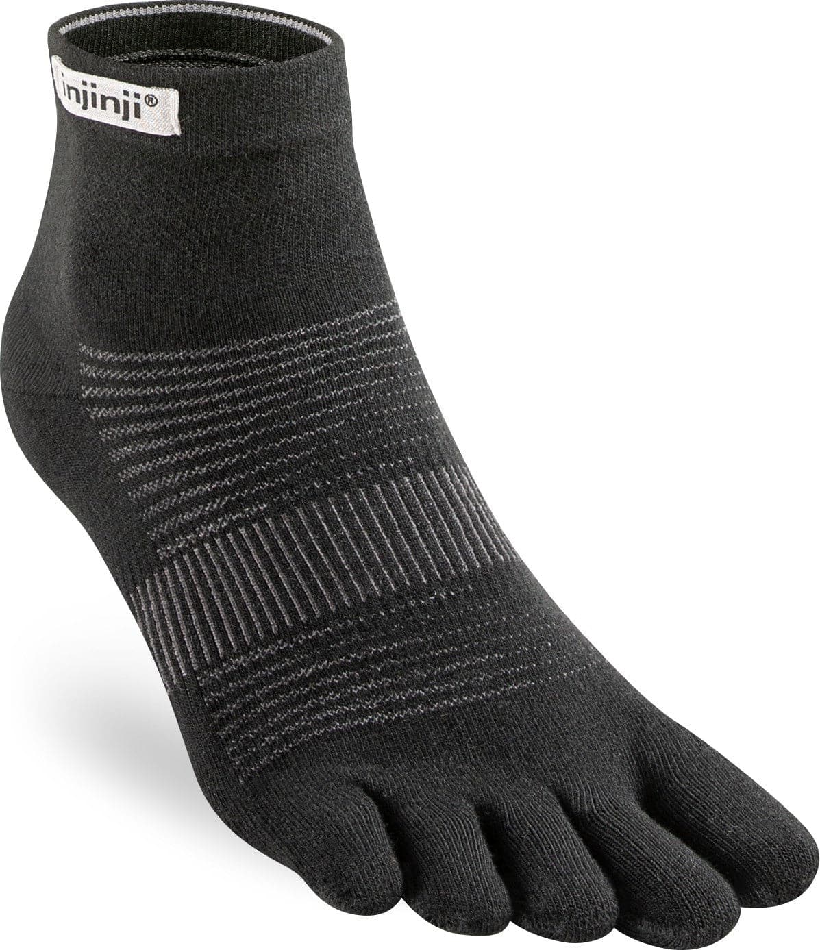 Injinji Run Mini-Crew Lightweight Running Socks Black