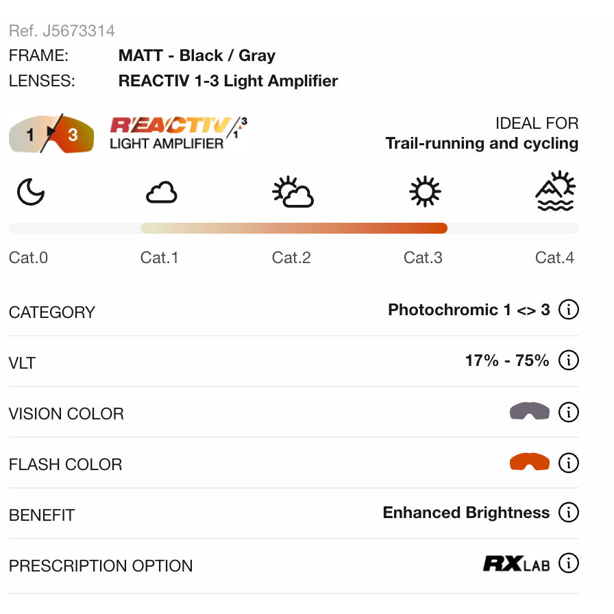 Julbo | Frequency | Reactiv 1-3 Light Amplifier | Trail.nl