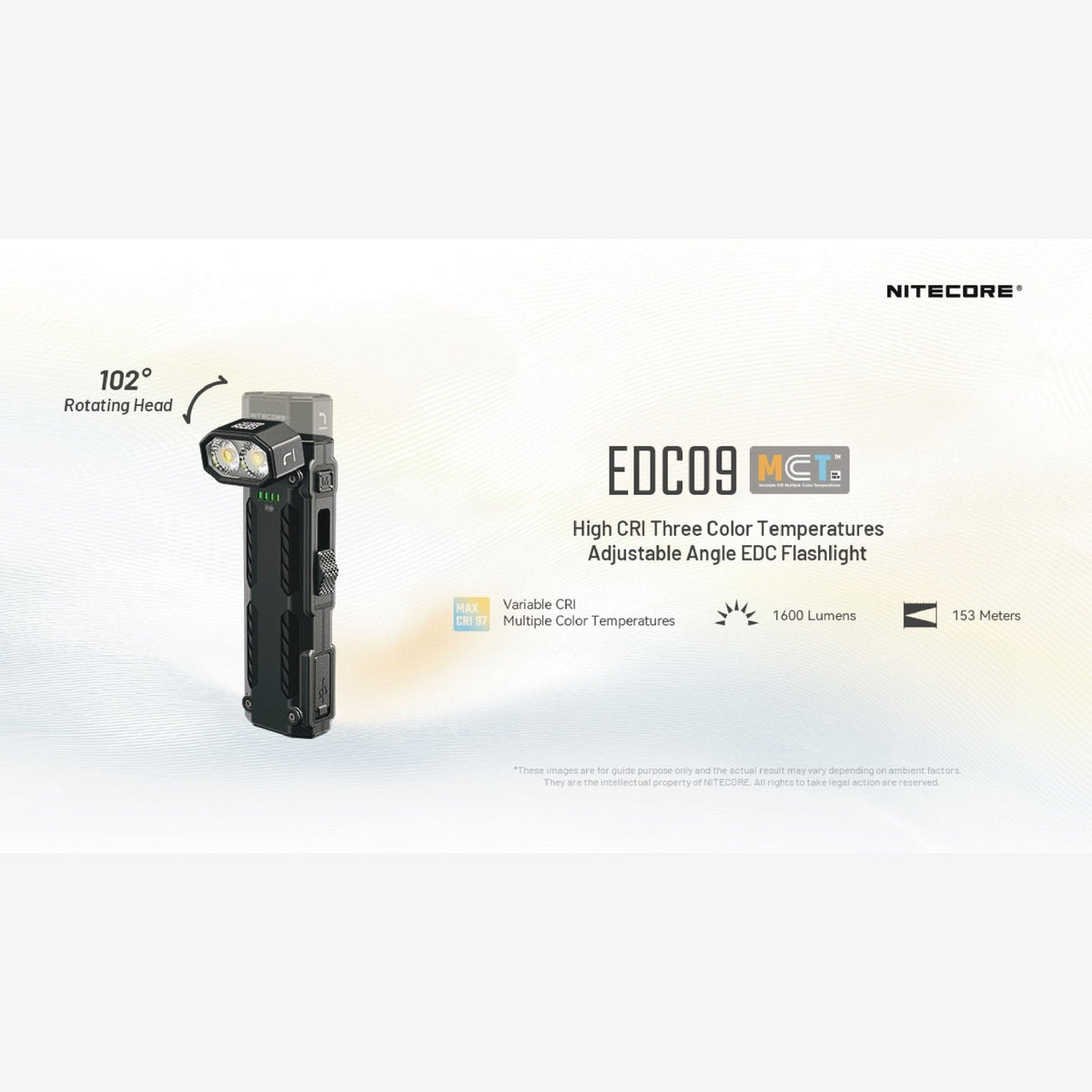 Nitecore | EDC09 | Zaklamp Oplaadbaar | 1600 Lumen - Trail.nl
