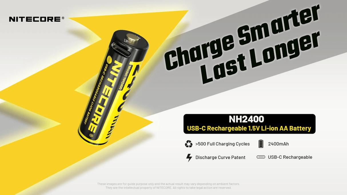 Nitecore | NH2400 Oplaadbare AA Batterijen | 4 Stuks USB - C - Trail.nl