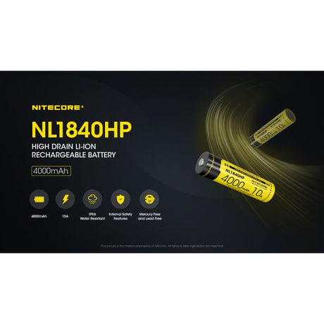 Nitecore | NL1840HP | Accu 18650 | 4.0 Ah - Trail.nl