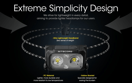 Nitecore | NU25 UL | Ultralight Hoofdlamp Oplaadbaar | 400 Lumen | Trail.nl