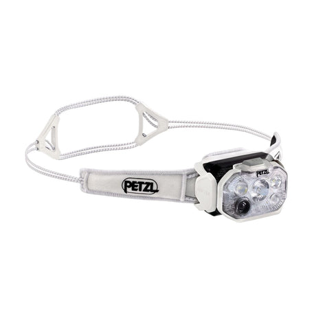 Petzl Swift RL in wit – lamp met hoofdband, schuin van voren