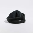 Våga Fleece Beanie in zwart – met omgeslagen rand, vooraanzicht