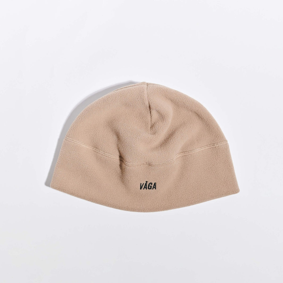 Våga Fleece Beanie in taupe – plat neergelegd zonder omslag
