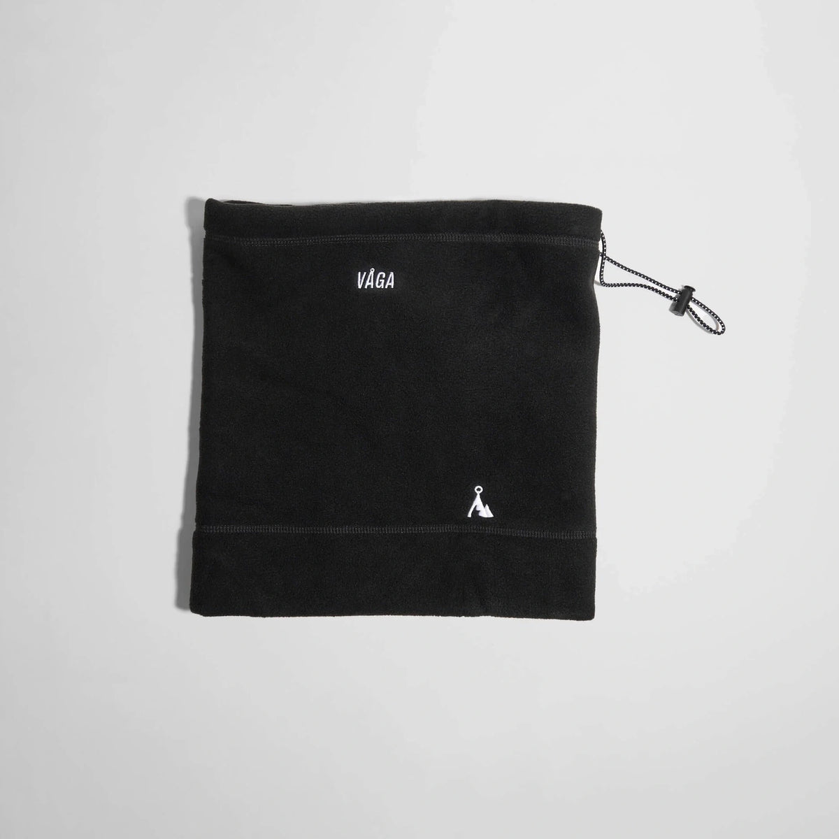 Våga Fleece Neck Gaiter in zwart – plat neergelegd