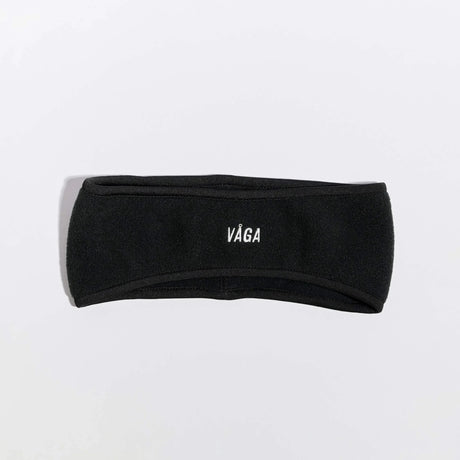 Våga Fleece Headband in zwart – plat neergelegd, vooraanzicht