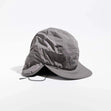Vaga Padded Hiker Cap in grey – front angle view with ear flaps down